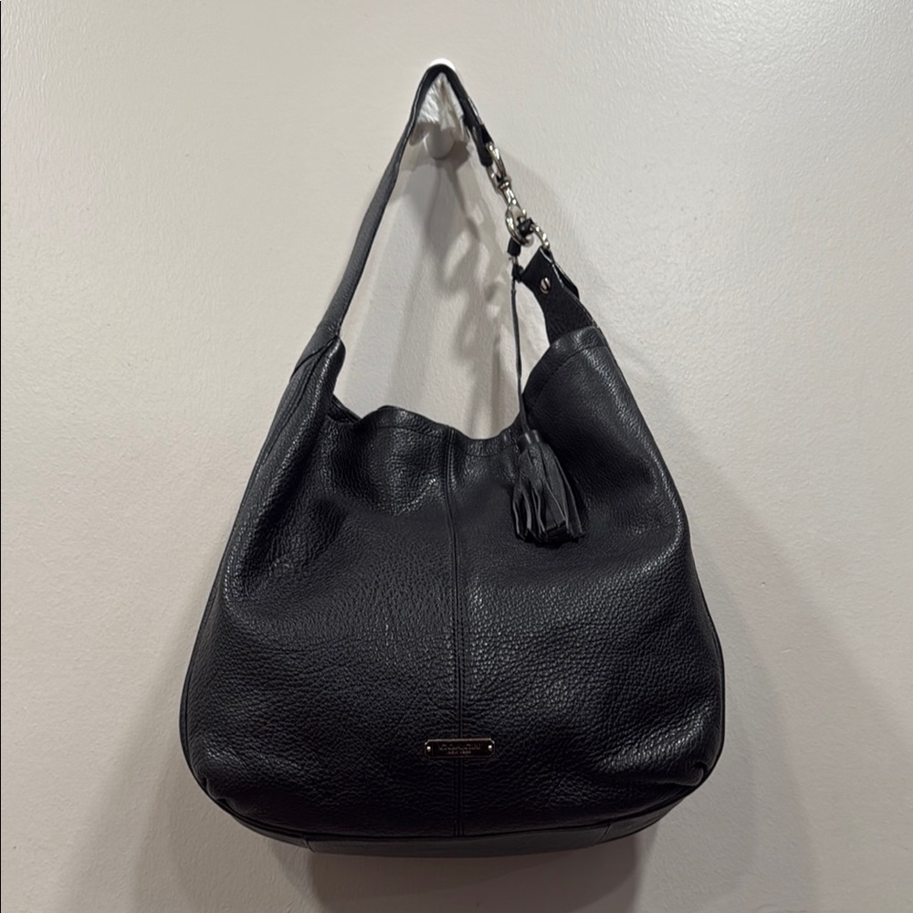 Coach Black Buttery Soft Pebbled Leather Hobo Bag